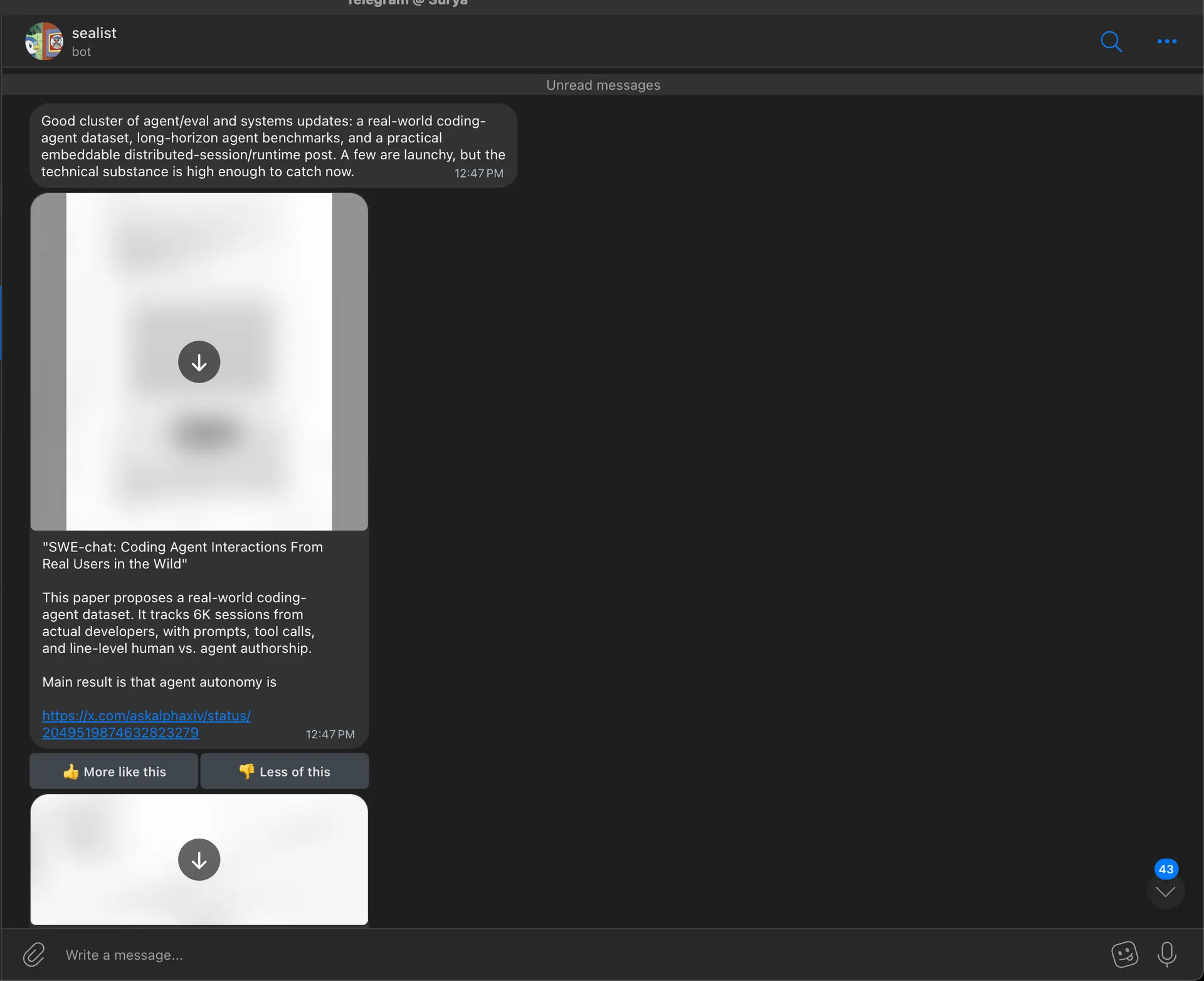 Telegram feedback loop
